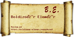 Boldizsár Elemér névjegykártya