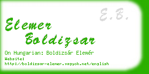 elemer boldizsar business card