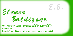 elemer boldizsar business card